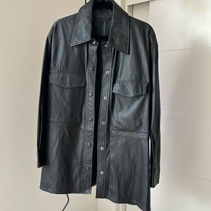 100% Leather Shirt MNG Jacket